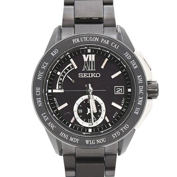 SEIKO Other - Seiko Men's Watch Brightz Executive Line Solar Radio Black Dial Stainless Ste...
